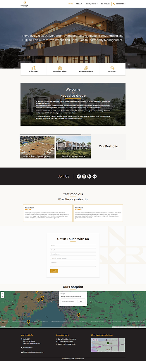 Navadiya Homes Website
